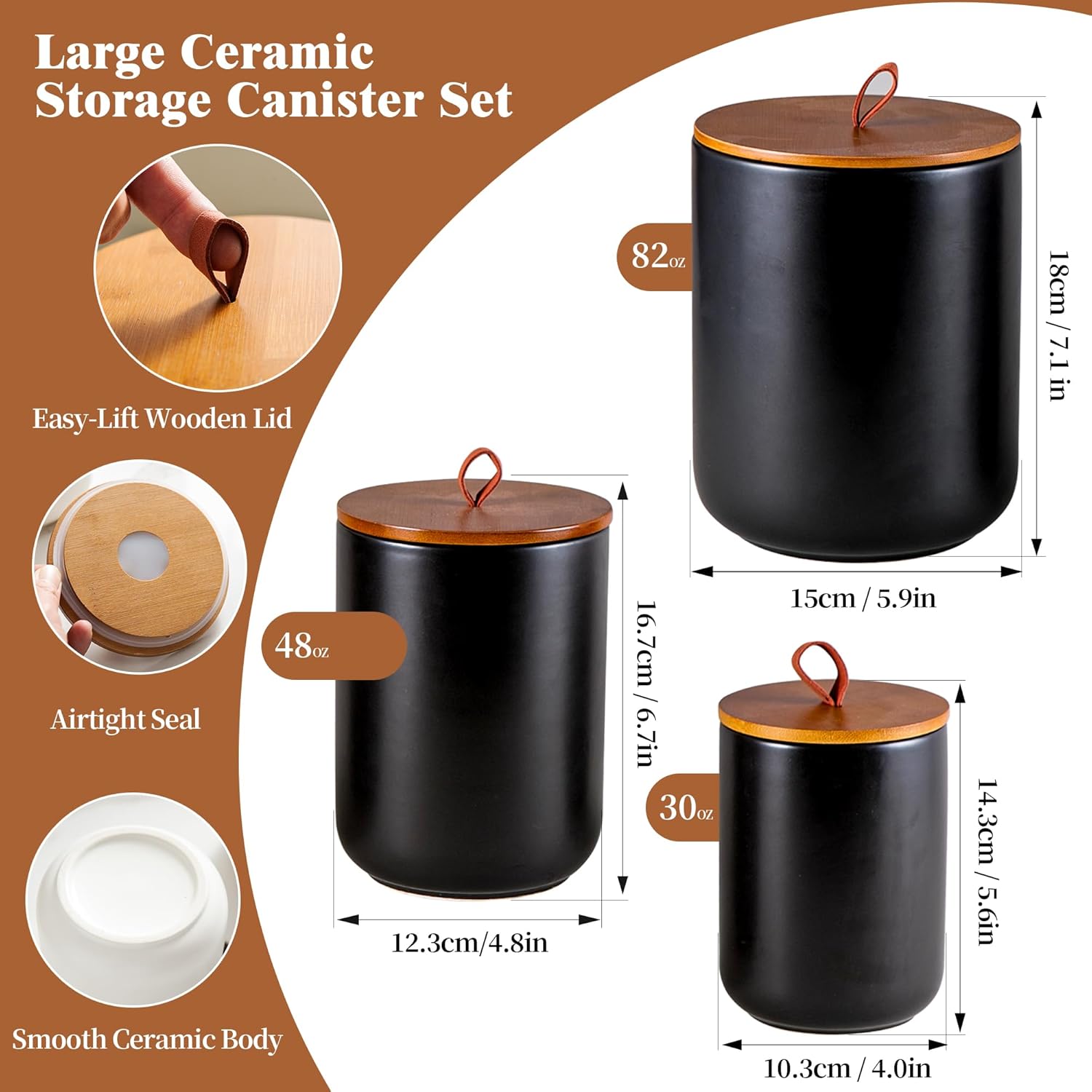 Ceramic Canister Set (30 oz, 4 - Coffee And Tea Glass のレビューと価格