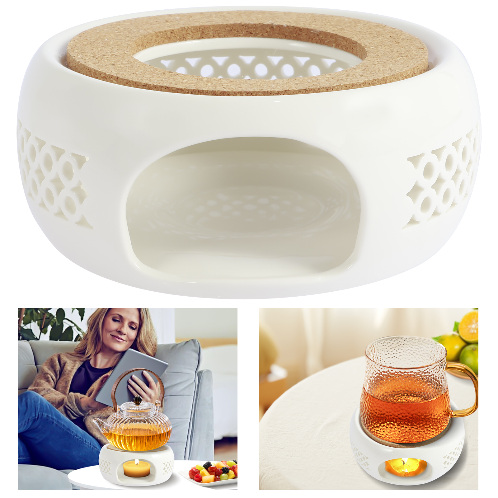 Ceramic Teapot Warmer Holder B - Coffee Tea Water Heater のレビューと価格