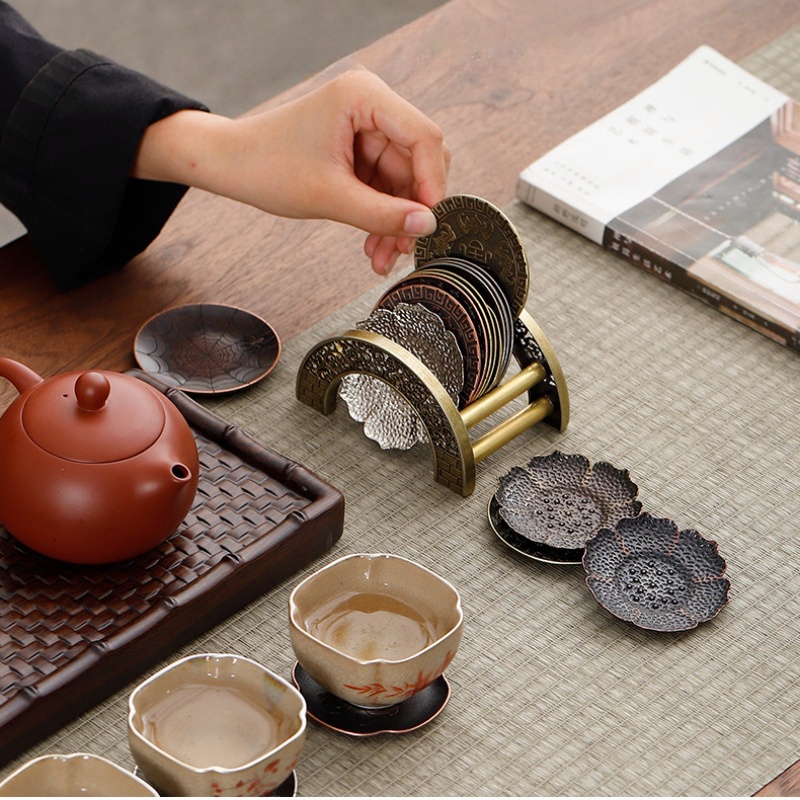 Japan Alloy Coasters Zen Antiq - Coffee Tea Japan のレビューと価格