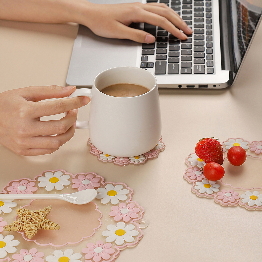 Kawaii Daisy Placemat Coaster  - Coffee Tea Japan のレビューと価格