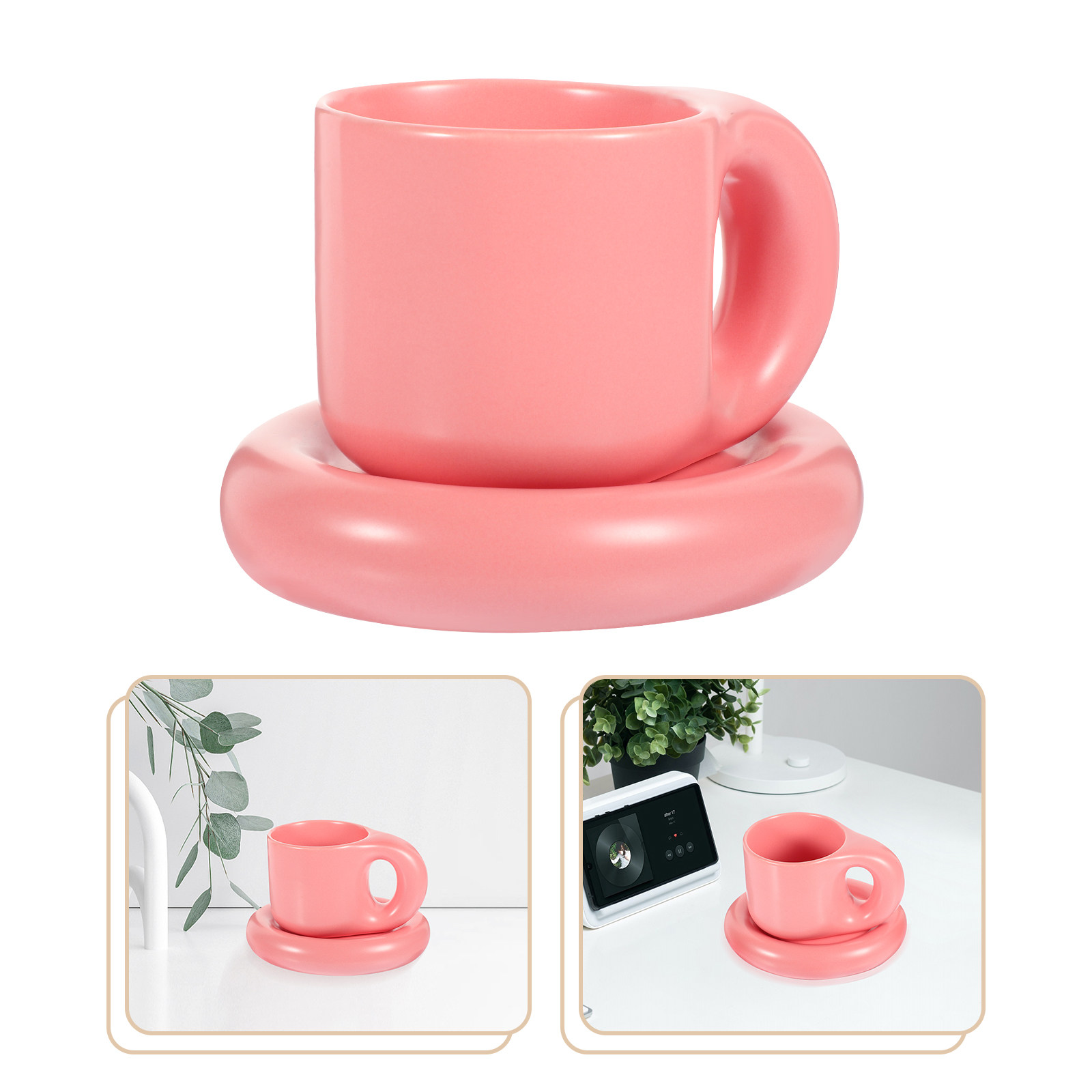 Ceramic Coffee Cup Set with Sa - Coffee Tea Uses のレビューと価格