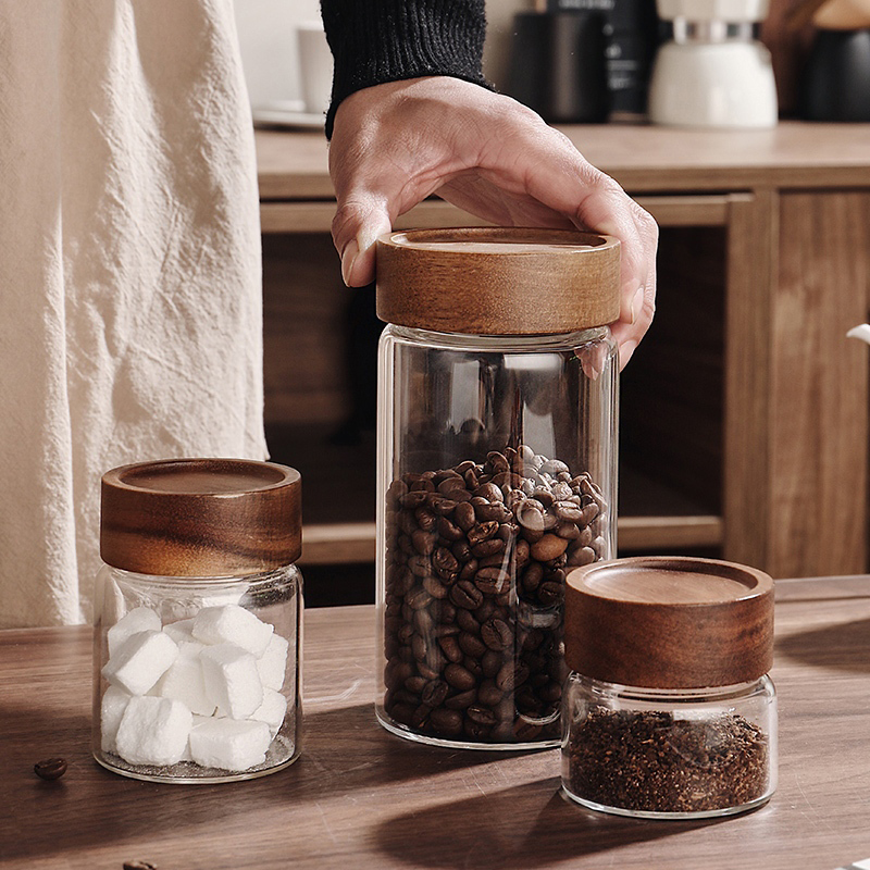Glass Sealed Storage Jar With  - Coffee And Tea Glass のレビューと価格