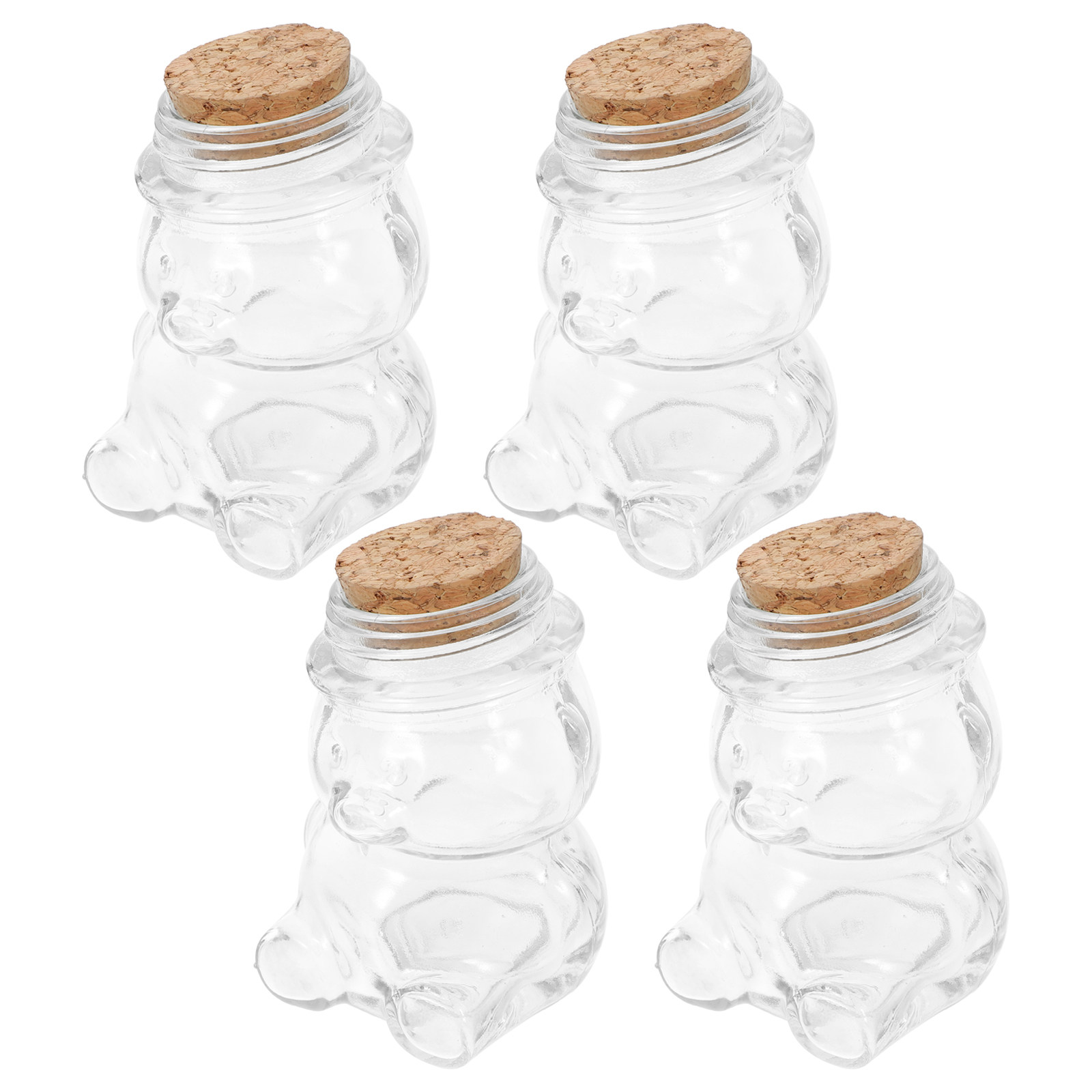 4Pcs Glass Candy Jar Set Trans - Coffee And Tea Glass のレビューと価格