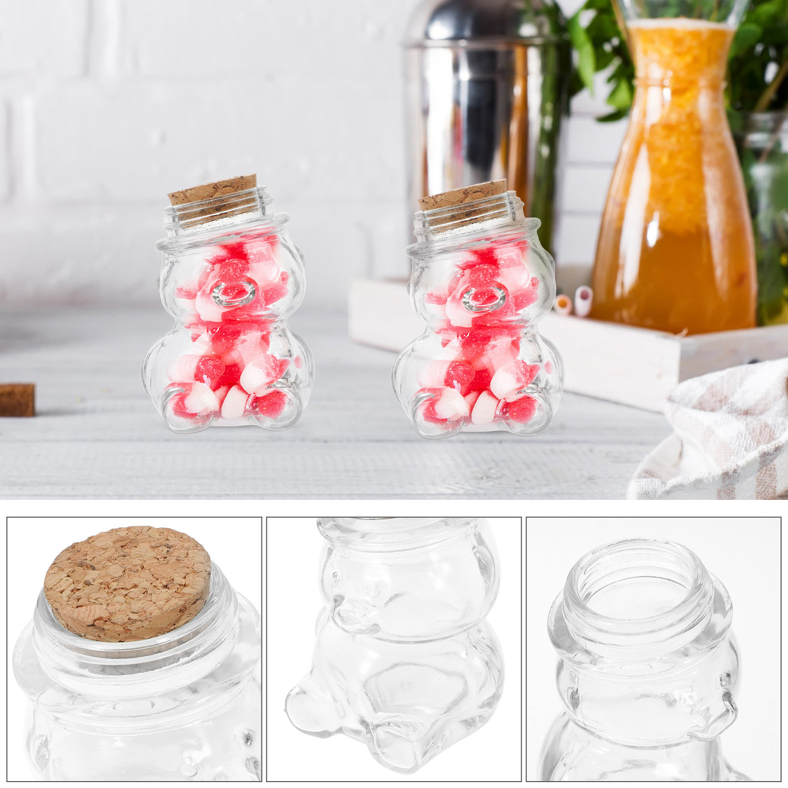 4Pcs Glass Candy Jar Set Trans - Coffee And Tea Glass のレビューと価格