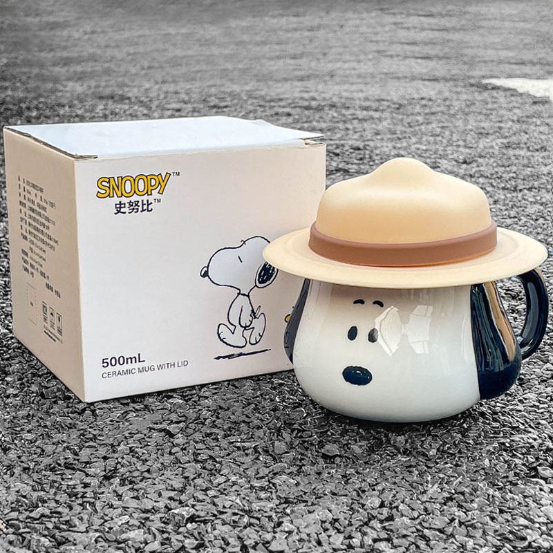 Snoopy Ceramic Mug Kawaii Cart - Good Coffee Tea のレビューと価格