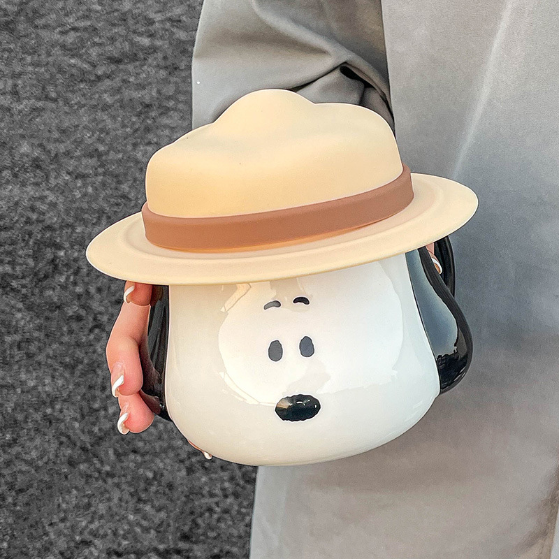 Snoopy Ceramic Mug Kawaii Cart - Good Coffee Tea のレビューと価格