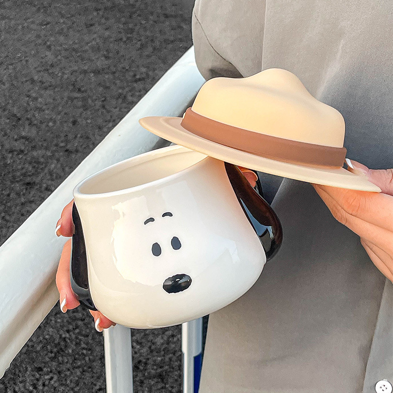 Snoopy Ceramic Mug Kawaii Cart - Good Coffee Tea のレビューと価格